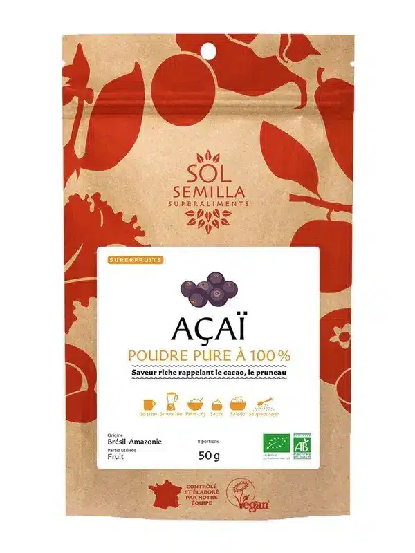 Acai Bio - Poudre Açaï bio en poudre un super-aliment aux multiples bienfaits pour la santé