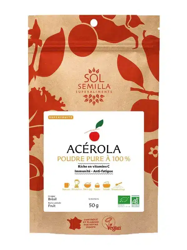 Acerola Bio - Poudre Super-aliment Acérola Bio en poudre 50 g pour booster l'immunité et l'énergie