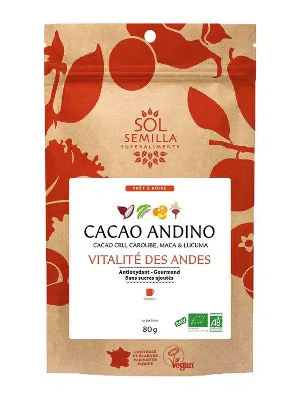 Boisson Cacao Andino Cru Bio Boisson Cacao Andino Bio – mélange de super-aliments naturels