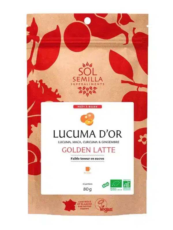 Boisson Lucuma d'Or Cru Bio Boisson Lucuma Bio pour énergie et bien-être