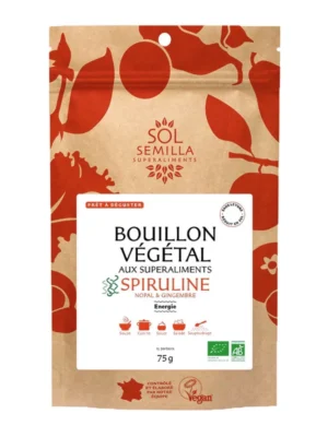 Bouillon Spiruline Bio réconfortant et nutritif à base de spiruline, nopal et gingembre