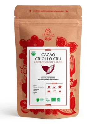 Poudre de cacao criollo bio antioxydant naturel