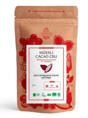 Müesli Cacao Cru Bio sans gluten et énergétique