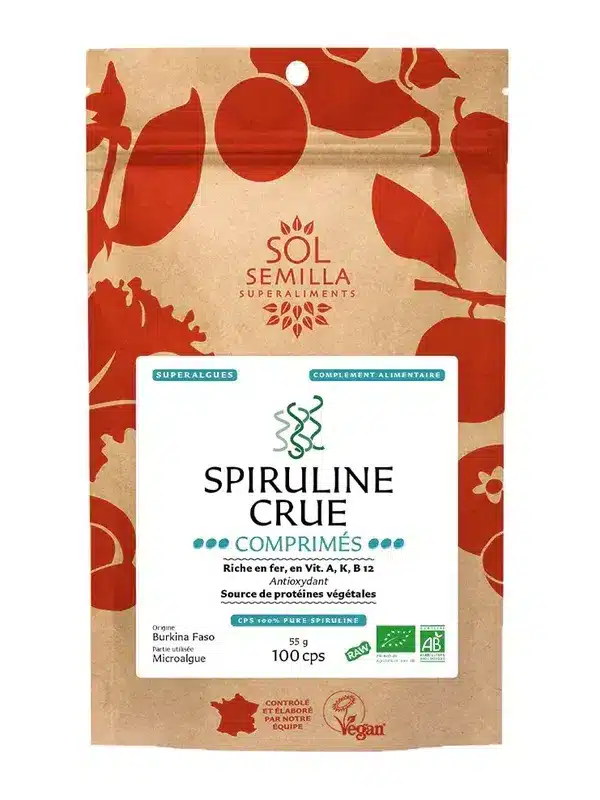 Spiruline Bio crue - Comprimés Spiruline Comprimés Bio pour énergie et immunité