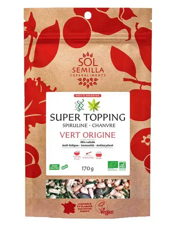 Super Topping BIO - Spiruline Chanvre Super Topping Spiruline Chanvre Bio pour salades et petits-déjeuners